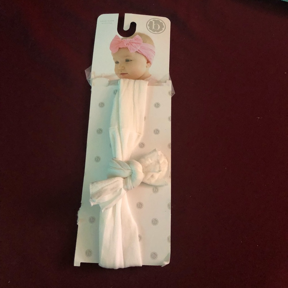 Baby bling white bow headband